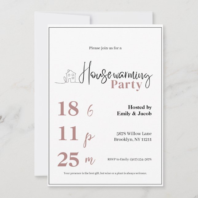 Housewarming Invitation • Modern New Home Party In (Front)