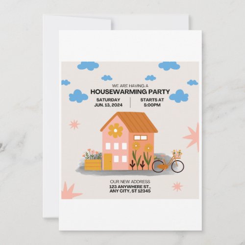 Housewarming Invite Template Orange Invitation