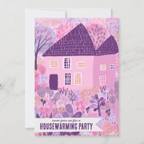 Housewarming New Home Garden Watercolor Cute Party Invitation