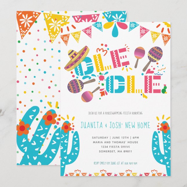 Housewarming New Home Ole Ole Fiesta Invitation (Front/Back)