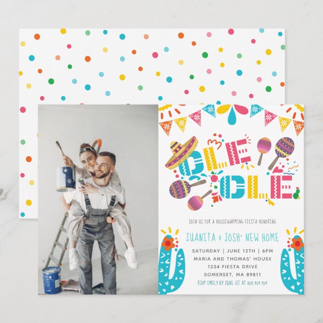 Housewarming New Home Ole Ole Fiesta Photo Invitation (Front/Back)