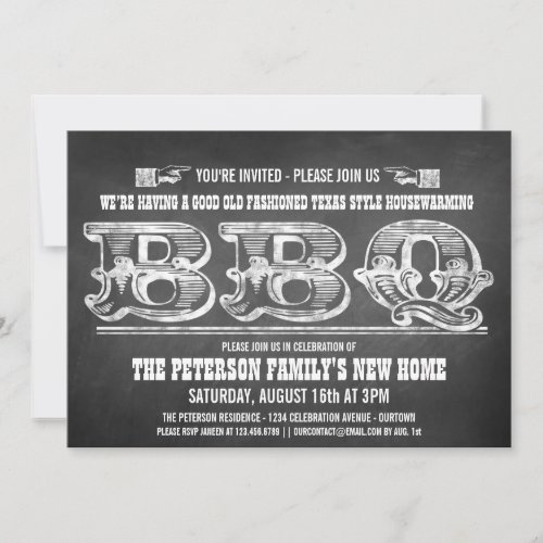 Housewarming Party Barbeque Invitations