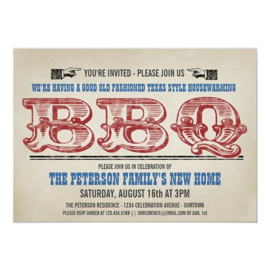 Housewarming Party Barbeque Invitations