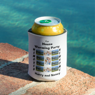 Housewarming Party custom 11 Photo Collage Can Cooler