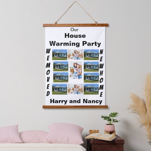 Housewarming Party custom 11 Photo Collage Hanging Tapestry