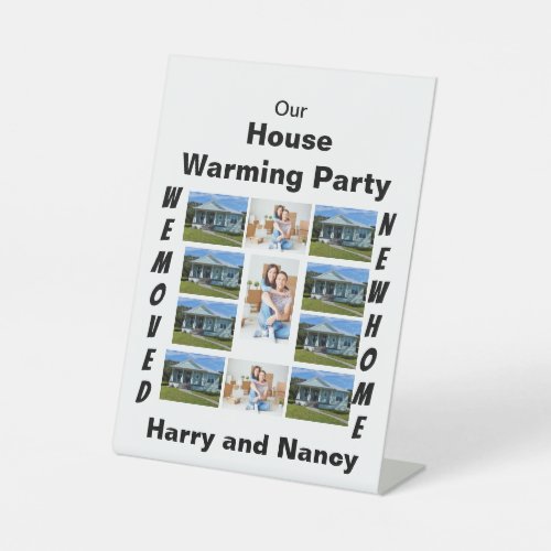 Housewarming Party custom 11 Photo Collage  Pedestal Sign