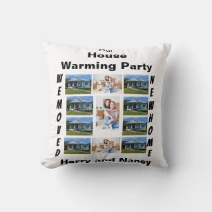 Housewarming Party custom 11 Photo Collage  Throw Pillow