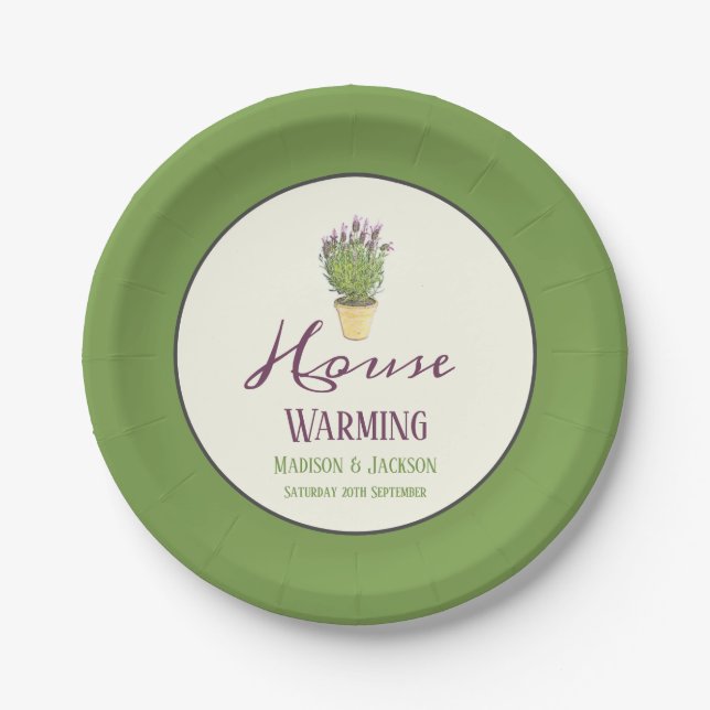 Housewarming Party| Elegant Chic French Lavender Paper Plates (Front)