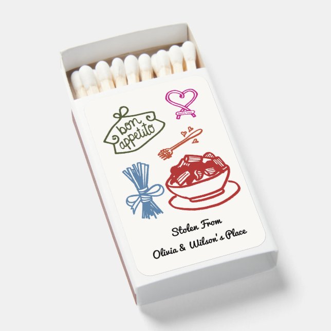 Housewarming Party Favor Pasta Apartment Matches (Front Open)