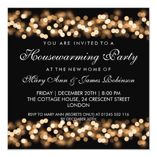 Housewarming Party Gold Hollywood Glam Invitation | Zazzle.com