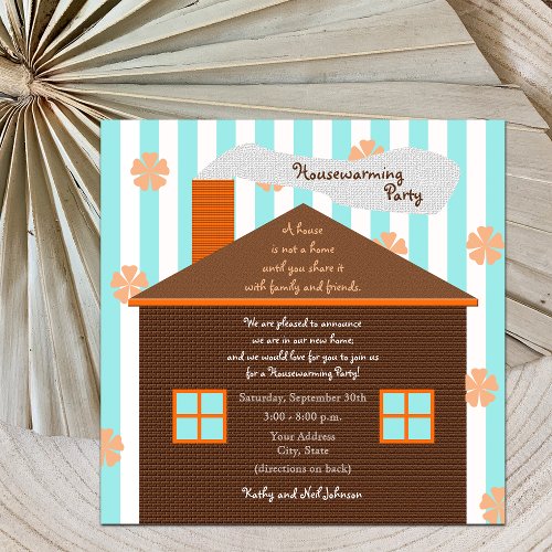 Housewarming Party Invitation Brown House