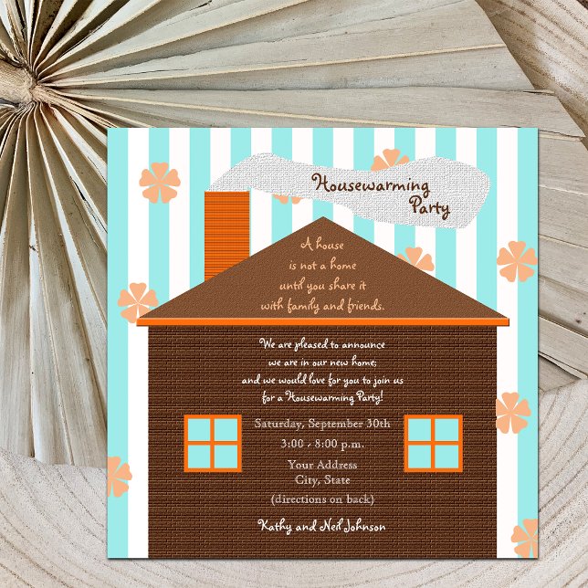 Housewarming Party Invitation Brown House (Creator Uploaded)