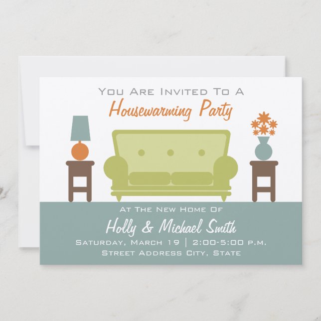 Housewarming Party Invitation - Living Room Sofa (Front)