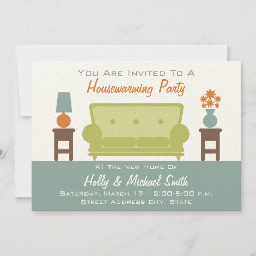 Housewarming Party Invitation _ Living Room Sofa