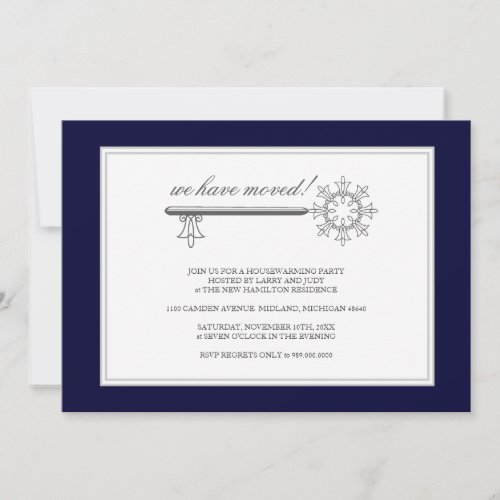 Housewarming Party Invitation Navy Blue