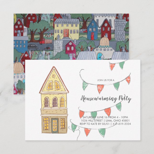 Housewarming Party Invitation | Neighborhood (Front/Back)