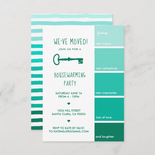 Housewarming Party Invitation  Paint Swatch