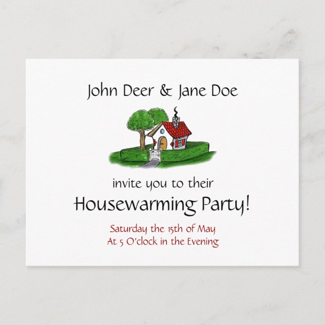 Housewarming Party Invitation Postcard (Front)