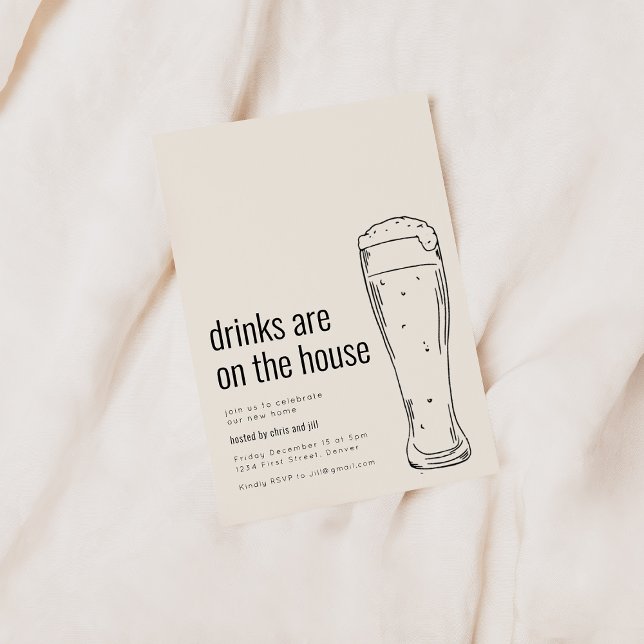 Housewarming Party Invitation with Beer (Creator Uploaded)