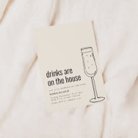 Housewarming Party Invitation with Champagne 