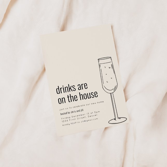 Housewarming Party Invitation with Champagne  (Creator Uploaded)