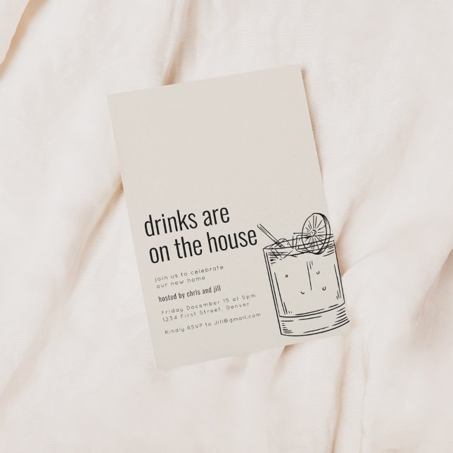 Housewarming Party Invitation with Cocktail (Creator Uploaded)