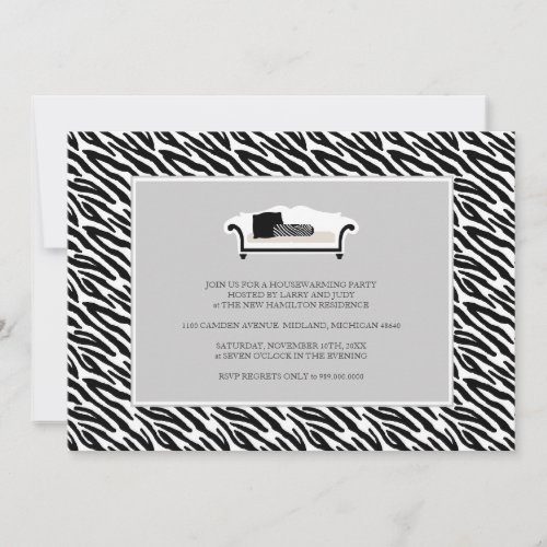 Housewarming Party Invitation {Zebra Print}