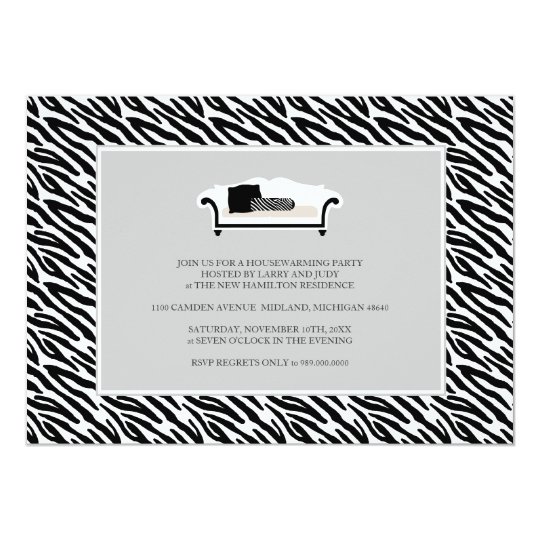 Housewarming Party Invitation {Zebra Print}