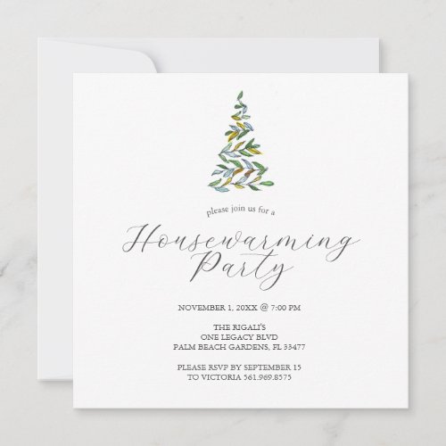 Housewarming Party Invitations Minimal Christmas