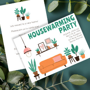 Housewarming Party Invite Cute Living Room Sofa 