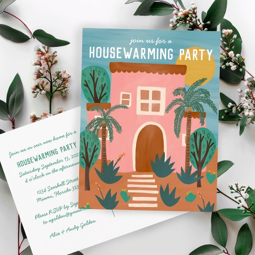 HOUSEWARMING PARTY Invite New Home Address Postcar