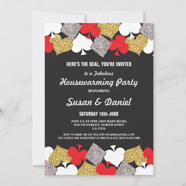Housewarming Party Las Vegas Casino Royale Invite (Front)