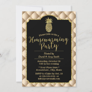 Housewarming Party Luxury Gold Pineapple Invitation
