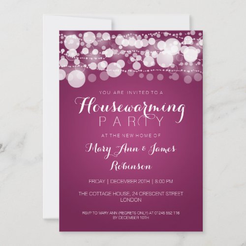 Housewarming Party Modern Dots Pink Invitation