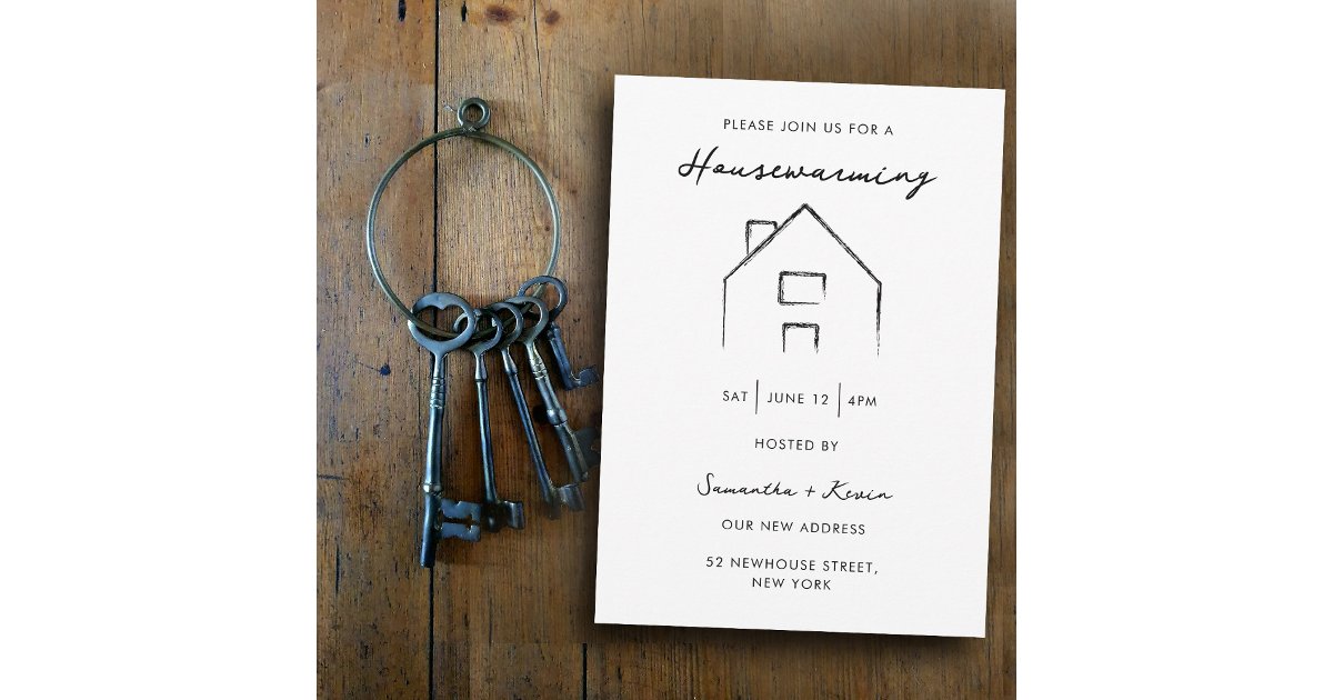 Housewarming Party Modern Minimalist Home Invitation | Zazzle