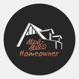 Housewarming party Mr & Mrs Homeowner Classic Round Sticker