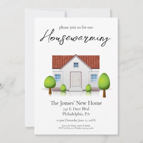Housewarming Party New Home Address Minimalist Invitation