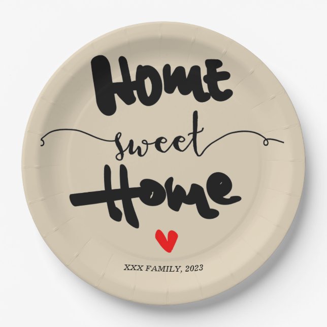 housewarming party - NEW HOME, HOME SWEET HOME Cha Paper Plates (Front)