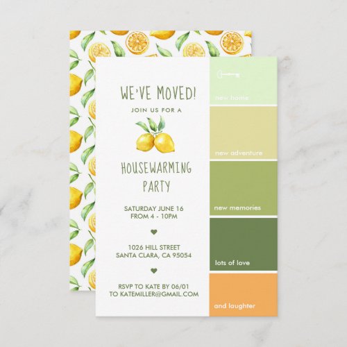 Housewarming Party  Paint Chip Editable Color Invitation