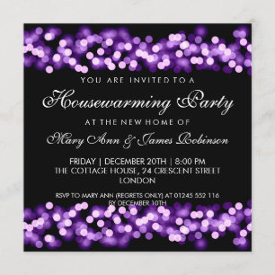 Housewarming Party Purple Hollywood Glam Invitation
