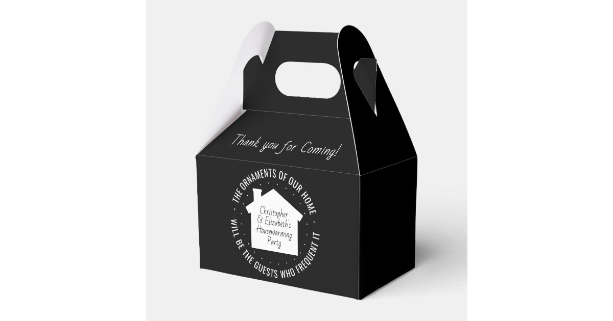 Housewarming Party Thank You Black & White Elegant Favor Boxes | Zazzle