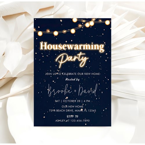 Housewarming Party Vintage Black and White Invitation