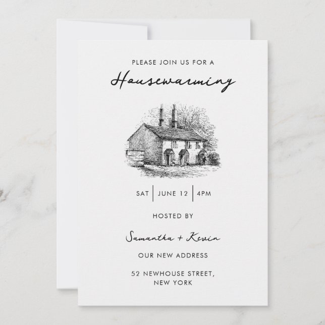 Housewarming Party Vintage Chic Style Home Invitation (Front)