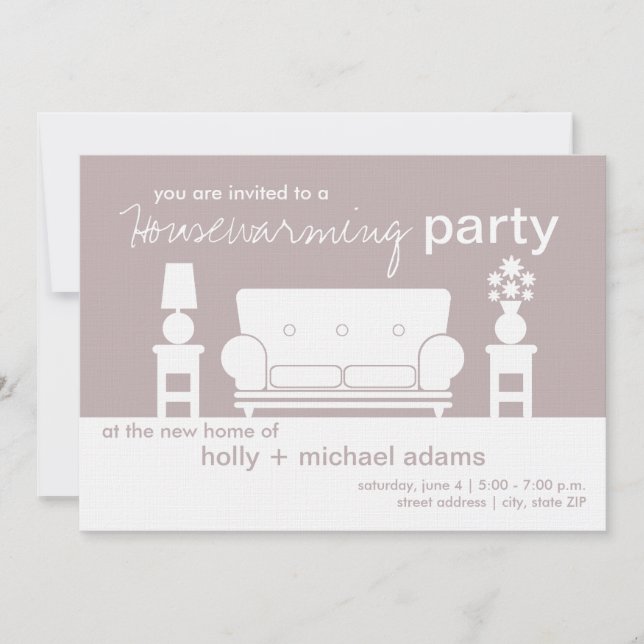 Housewarming Party - White Living Room Invitation (Front)