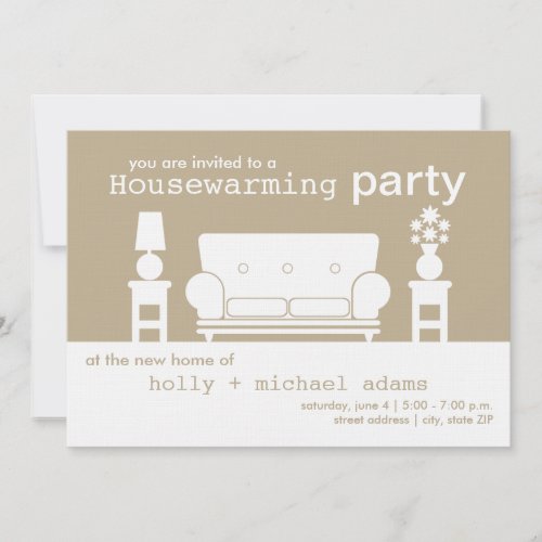 Housewarming Party - White Living Room Invite