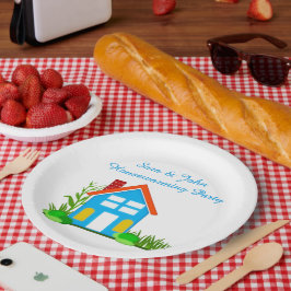 Housewarming Party with Monogram Paper Plates 9"