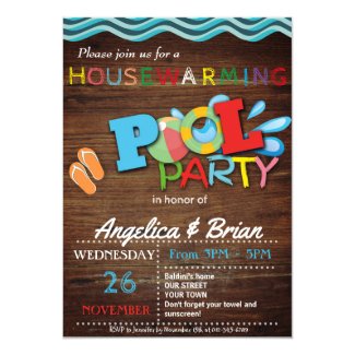 Housewarming Pool Party Invitation