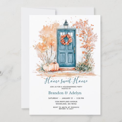 Housewarming Pumpkin Home Sweet Home  Invitation