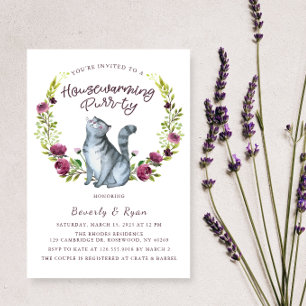 Housewarming Purr-ty Party Cat Theme Invitation