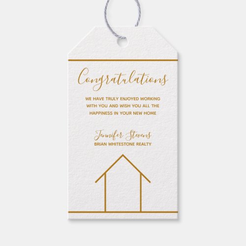 Housewarming Real Estate Company Congratulations Gift Tags